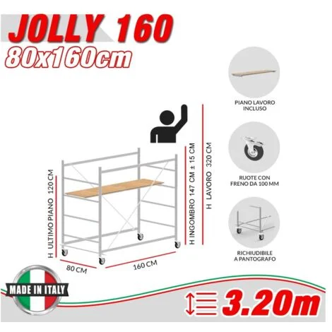 Trabattello JOLLY 160 Altezza lavoro 3,20 metri