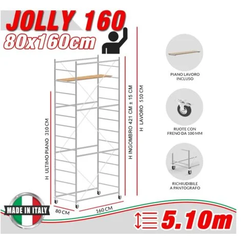 Trabattello JOLLY 160 Altezza lavoro 5,10 metri