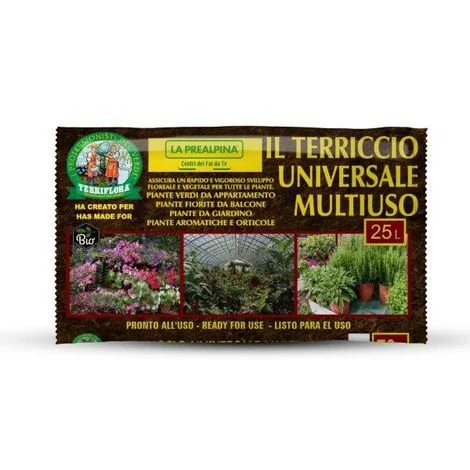 terriccio universale multiuso per piante verdi e fiorite euroterriflora 25 litri
