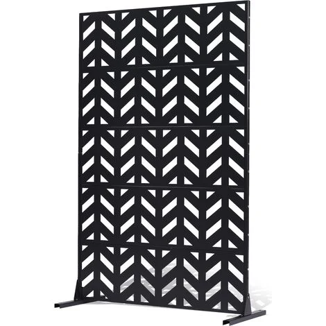 VEVOR Pannelli per Privacy in Metallo 120x50,8x183 cm Schermi Pannelli per Privacy allAperto, Fendivista Divisorio per Esterno Indipendente, Recinzione Decorativa 5 Schermi da Giardino, Nero