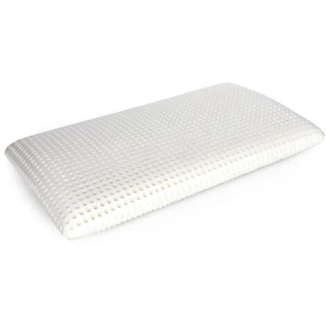 Talamo Italia Cuscino per letto, 100% Made in Italy, Guanciale ergonomico a "saponetta" in Memory Foam forato, Anallergico e Traspirante, 70x39xh10 cm, con imballo rinforzato