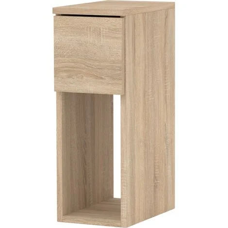 Comodino in rovere Sonoma stretto 20 cm con 1 cassetto per la camera da letto