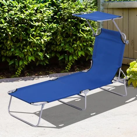 seduta poltrona pieghevole con tettuccio blu OKMYHOME