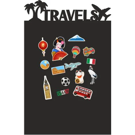 Lavagna magnetica autoadesiva nera per magneti da viaggio 45 cm x 70 cm