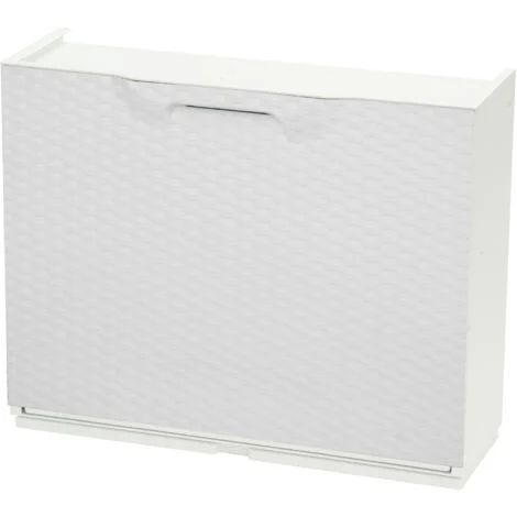 4 moduli scarpiera componibile rattan bianco cm 51x17x40 h anta ribalta