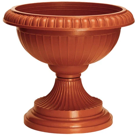 vaso con piedistallo fioriera Venezia in plastica arredo giardino cm 44xh36