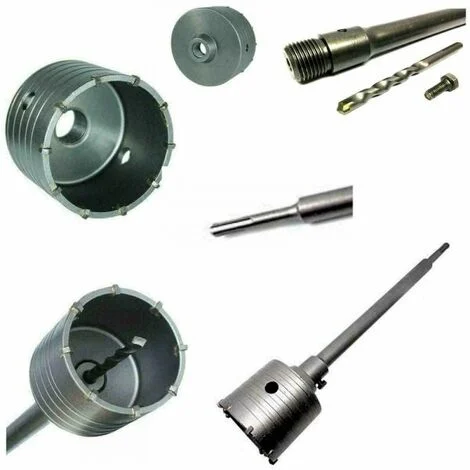 FRESA A TAZZA 70mm CAROTATRICE CON ASTA SDS PLUS 11cm CALCESTRUZZO CEMENTO