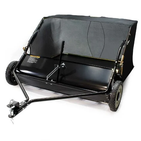 Wiltec Spazzatrice trainata da prato per trattorini 105cm di larghezza Ruote in gomma da 266x60mm
