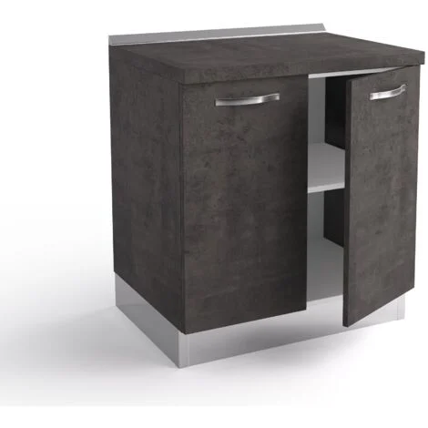 Base cucina 80x60x84 cm in legno color lava con due ante - Massa