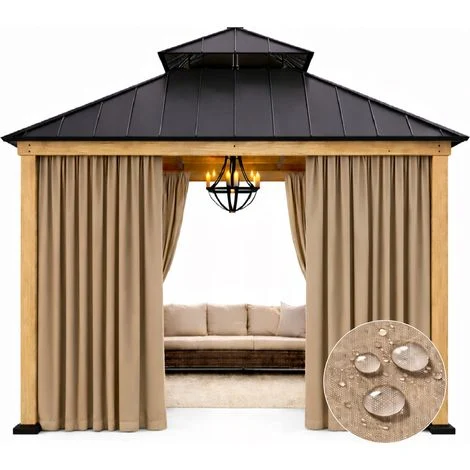 Tende da esterno impermeabili 155x220 per gazebo, tenda da giardino, beige
