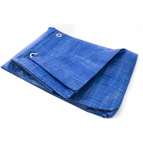 Telo Copertura Piscina Barca Giardino Anti Pioggia Telone di Protezione Blu 130 gr polietilene con Occhielli per Auto Moto Camper Telo Campeggio Multiuso 200X300 cm