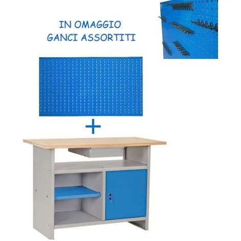 Banco da lavoro con Pannello forato PORTAUTENSILI porta utensili garage officina