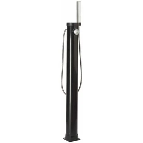 Doccia solare 9 lt con sifone flessibile colorazione nera per piscina e giardino