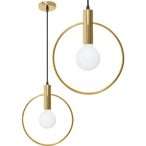 LAMPADA A SOSPENSIONE APP485-1CP ORO CERCHIO 1-PUNTI LUCE E27 28X28X35-95CM REGOLABILE