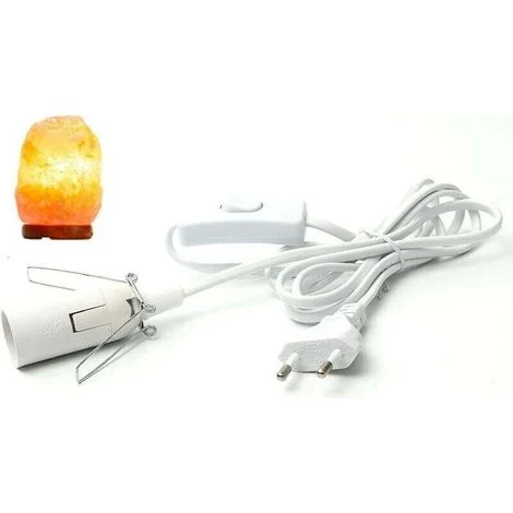 Cavo per lampada di sale con interruttore E14, 1,8 m – Portalampada in PVC – Installazione semplice per un'illuminazione sicura – E14-1