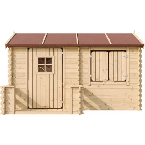 Casetta legno per bambini - Casetta giocattolo per bambini - L146xL241xA151cm/ 2.63m2 - Casetta da gioco da esterno - Casetta da giardino Timbela M503