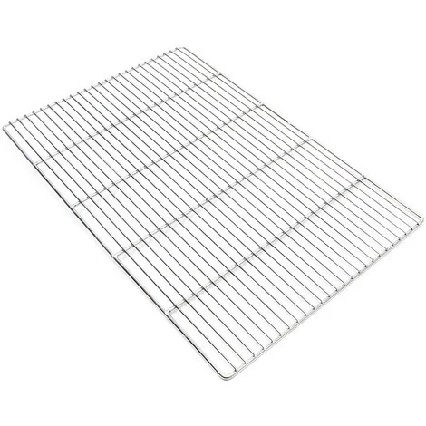 Wiltec Griglia rettangolare in acciaio inox 60 x 40 cm per barbecue a carbone e a gas