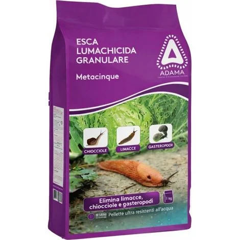 Esca LUMACHICIDA GRANULARE METACINQUE 1 kg Elimina limacce, lumache, chiocciole e gasteropodi