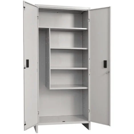 ARMADIO ARMADIETTO PORTASCOPE 100 x 40 x H179 Cm METALLO LAMIERA GRIGIO 2 ANTE