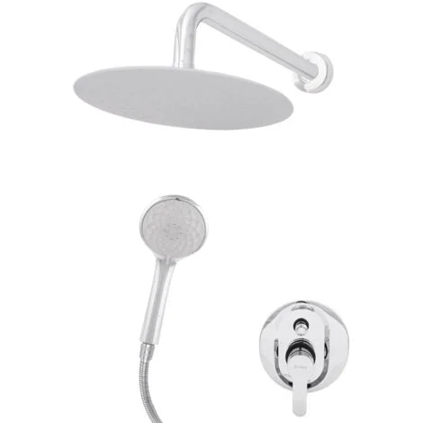 Set doccia in ottone / zinco - acciaio inossidabile - ABS, cromo, acqua calda-fredda, leva singola [QLI-FA-CS07]