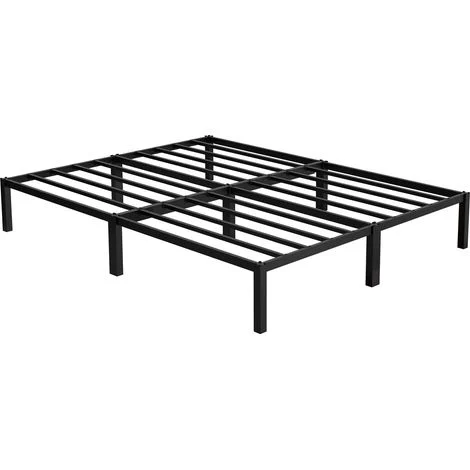 ML-Design Letto in Metallo 160 x 200 cm Telaio in Acciaio Verniciato a Polvere Nera con Rete a Doghe Struttura Robusta Facile e Rapido da Montare per Camera da Letto Giroletto per un Materasso
