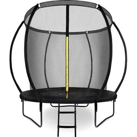 Trampolino Bambino + 3 Carico 50Kg - HYPERMOTION - Diametro 244 cm - Scala Antiscivolo & Rete Alta 146 cm - Montaggio Semplice