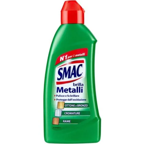 Smac Brilla Metalli – Crema Detergente per Cromature, Rame, Bronzo e Acciaio 250 ml