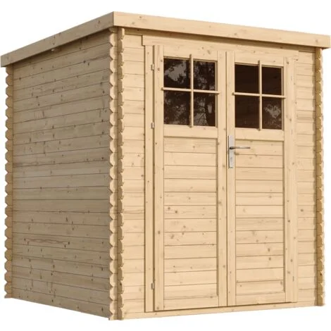 TIMBELA M309F Casetta da Giardino in Legno per Esterni con porta con serratura di alta qualità- A200x204x204cm/3.53 m2 - Piccola Casetta in Legno, Rimessa Attrezzi, Deposito Bici