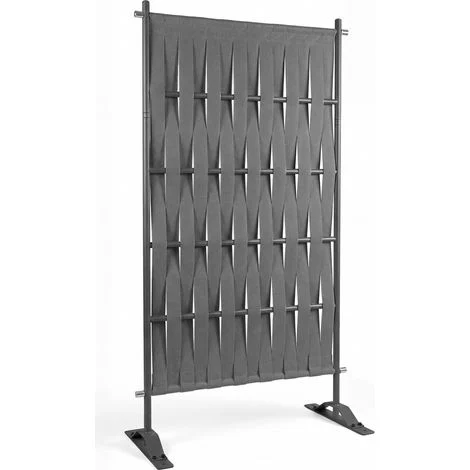 Schermo per esterni, fettuccia grigia, schermo decorativo, 80 x 150 cm, fettuccia e metallo, grigio antracite