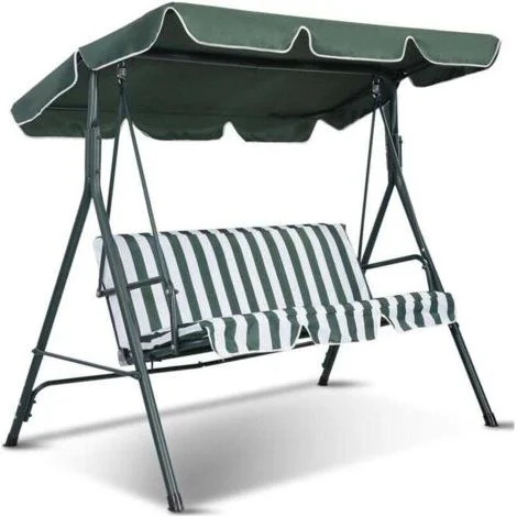 Telo di ricambio per altalena da giardino (191x132 cm, verde), resistente ai raggi UV, impermeabile, in tessuto Oxford 600D, con bordo largo 12 cm. Dimensioni: (191x132 cm, verde)