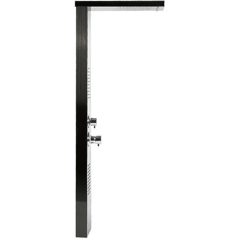 Pannello Colonna Doccia in Acciaio Inox, Funzioni da massaggi, doccia a pioggia e doccetta 15x47x130cm nero