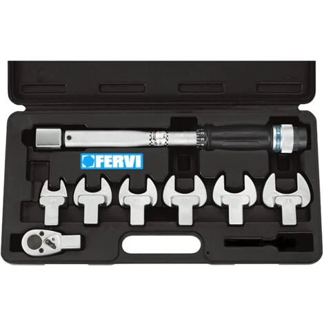 CHIAVE DINAMOMETRICA PROFESSIONALE 15 - 80 NM IN KIT 8 Pz FERVI Art. 0803/S080