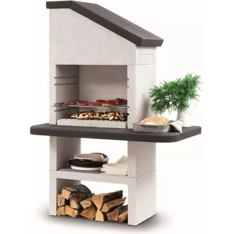 barbecue a carbonella in cemento palazzetti "dubai" 128x71x181 cm