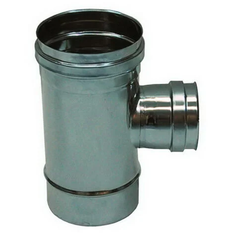 Raccordo T 90 ridotto DN 80 femmina canna fumaria DN 100 tubo acciaio inox 316