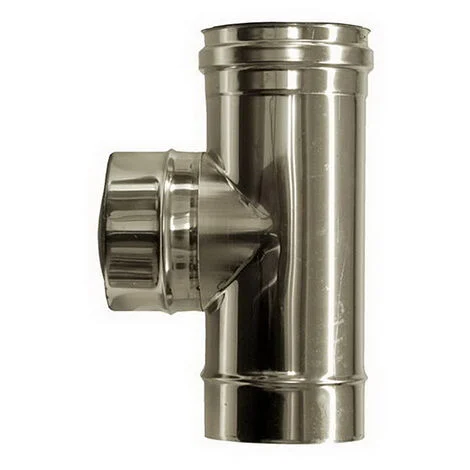 Raccordo T 90 canna fumaria DN 120 tubo acciaio inox 316