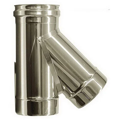 Raccordo T 135° canna fumaria DN 130 tubo acciaio inox 316