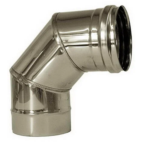 Curva 90 canna fumaria DN 140 tubo acciaio inox 316