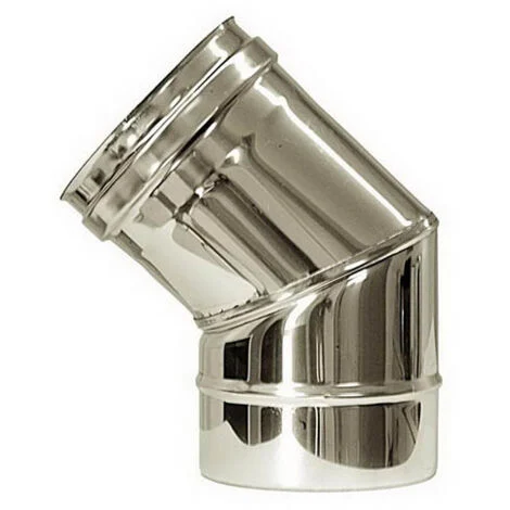 Curva 45 canna fumaria DN 150 tubo acciaio inox 316
