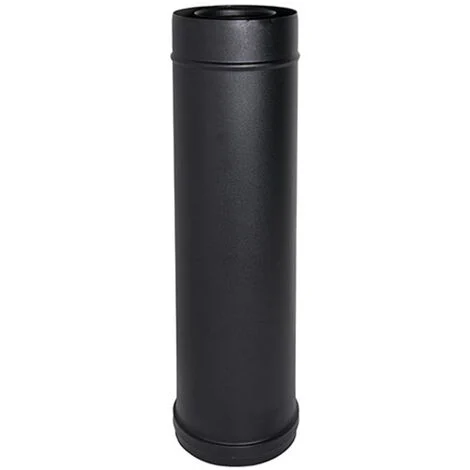 Elemento diritto canna fumaria tubo coassiale NEROD. 80/130 1 mt CE in acciaio 316 per stufa pelletMade in Italy UNI 1856/2