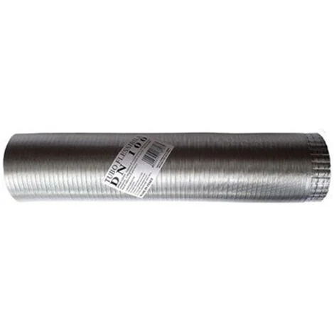 Tubo fumi flessibile estensibile alluminio naturale 80 mm da 0,5 a 3 mt