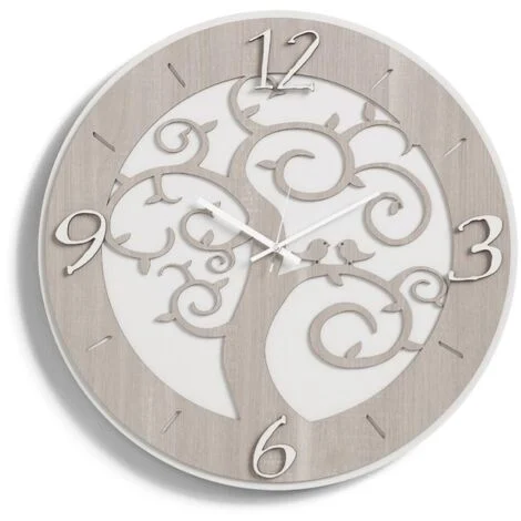 Orologio da parete moderno ALBERO DELLA VITA in legno laminato diametro 30cm BRC