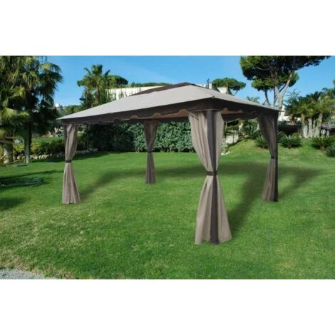 Top telo di ricambio per gazebo Roma 3x4 in poliestere colore ecru' impermiabile made in italy