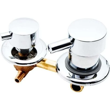 rubinetto miscelatore per cabina doccia a 3 vie, rubinetto miscelatore per cabina doccia, rubinetto miscelatore per doccia con filettatura/intubazione, per cabina o hammam, 12-12,5 cm