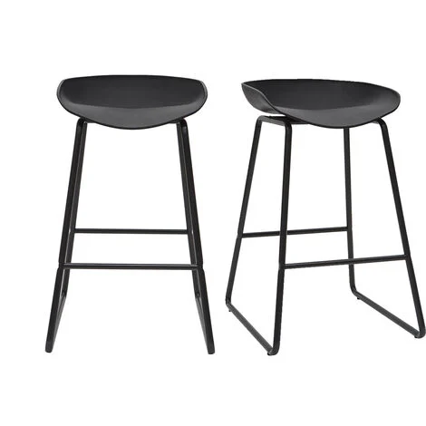 Sgabelli da bar design neri H65 cm (set di 2) PEBBLE