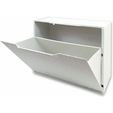 SCARPIERA PORTA SCARPE RATTAN BIANCA MODULARE COMPONIBILE RESINA 51x17x40 H 970