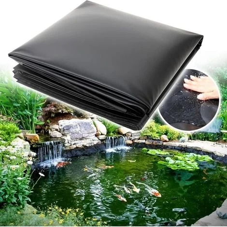 Rivestimento per laghetto, rivestimento per piscina, rivestimento per laghetto, membrana rinforzata 3 m x 5 m, nero