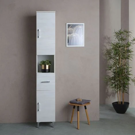 Colonna Per Bagno A Terra H 190Cm Quercia BiancoRimini