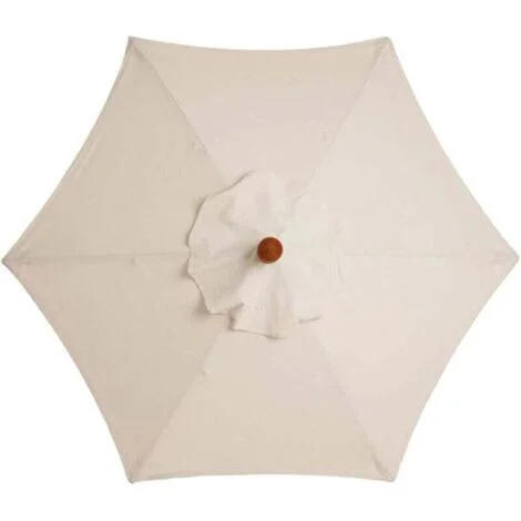 Telo di ricambio per ombrellone, 6 stecche, 2 m, impermeabile, resistente ai raggi UV, tessuto di ricambio, bianco crema.