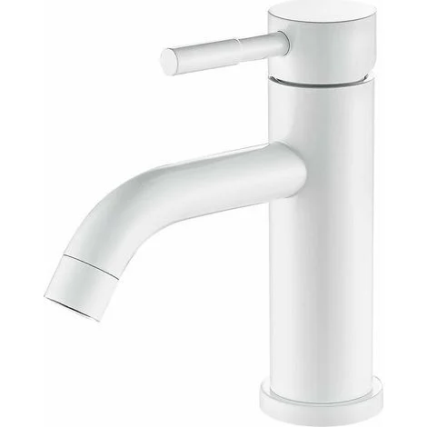 Rubinetto per bagno bianco, rubinetto per lavandino in acciaio inossidabile
