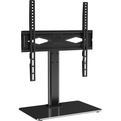 Mophorn Supporto TV da 32-55 pollici, supporto TV universale girevole, supporto da pavimento portatile regolabile in altezza con base in vetro temperato, ideale per camera da letto e soggiorno